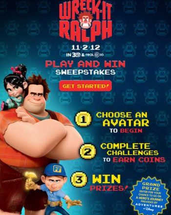 Wreck It Ralph Adventures by Disney Sweepstakes