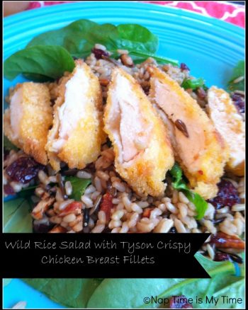 Wild Rice Salad with Tyson Crispy Breast Fillets and Lipton Iced Tea brewed with peaches. #Cbias #SocialFabric #MealsTogether