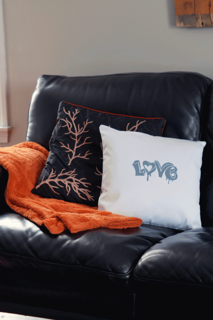 Want to learn how to paint a pillow cover? Check out this easy how to and you'll be painting pillow covers before you know it! #ad #ValentinesDayDecor