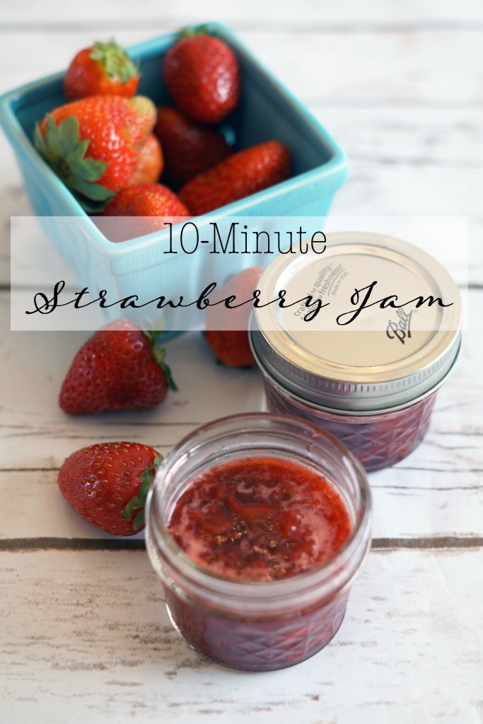For the perfect breakfast, toast two waffles and top with your favorite nut butter and this quick strawberry jam #FueledForSchool AD