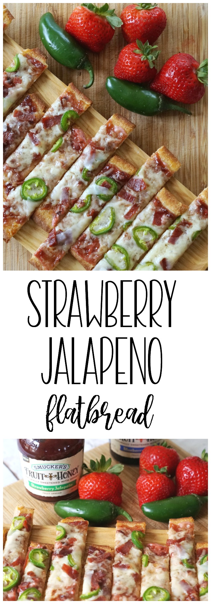 This easy Strawberry Jalapeno Flatbread recipe is the perfect holiday appetizer! If you have 15 minutes, you can make this! #EasyHolidayEats ad