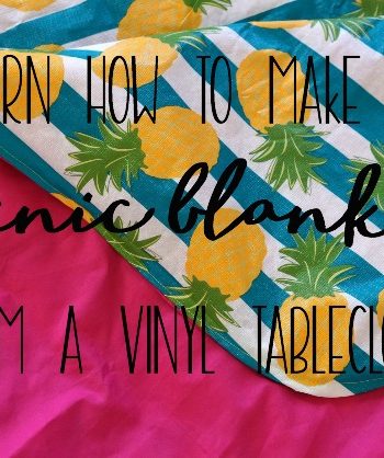 Learn how to sew a picnic blanket from a vinyl tablecloth. This easy beginner sewing project can be completed in 30 minutes. #ad #PurexCrystalFresh