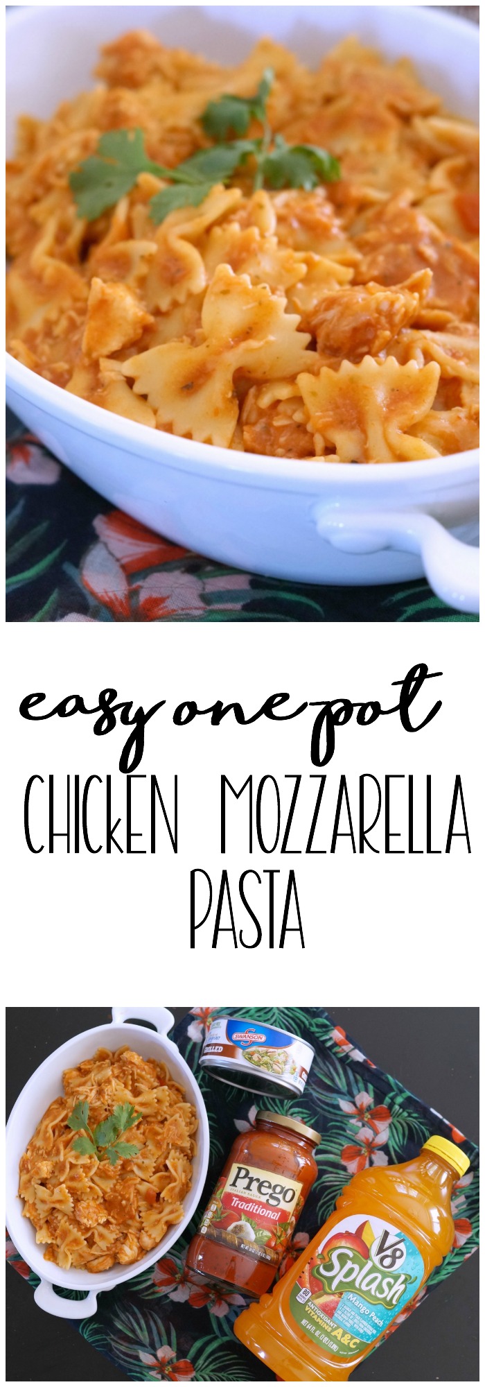 This quick and easy Chicken Mozzarella Pasta recipe is perfect for busy school nights. You can make Chicken Mozzarella Pasta in less than 30 minutes!