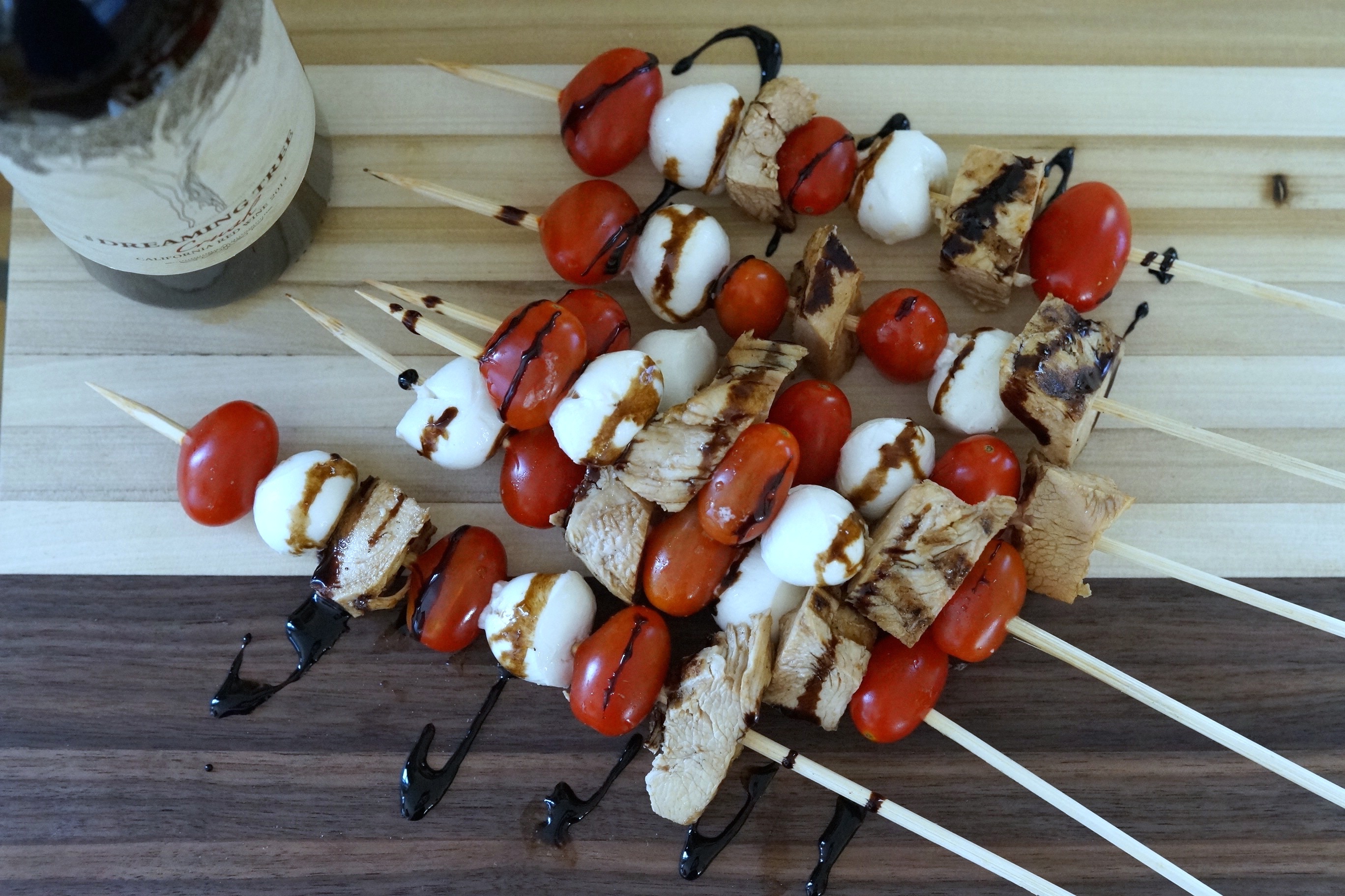 This recipe for Balsamic Grilled Chicken Skewers is simple and delicious. Perfect for sharing with friends and family. #ShareWineAndBites